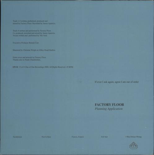 Factory Floor Planning Application 12" vinyl single (12 inch record / Maxi-single) UK H5612PL722268