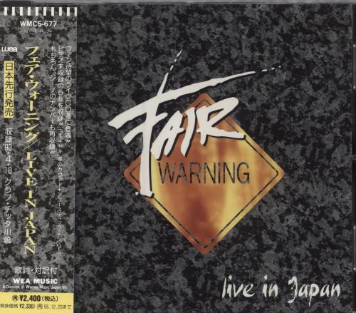 Fair Warning Live In Japan CD album (CDLP) Japanese 0CICDLI785820