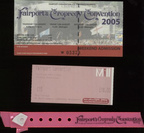 Fairport Convention Cropredy Festival 2005 + Ticket Stubs & Wristband tour programme UK F-CTRCR663334
