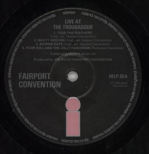 Fairport Convention Live At The L.A. Troubadour - EX vinyl LP album (LP record) UK F-CLPLI798526