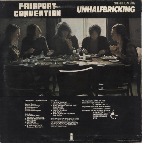 Fairport Convention Unhalfbricking - Sunrise Label vinyl LP album (LP record) UK F-CLPUN767957