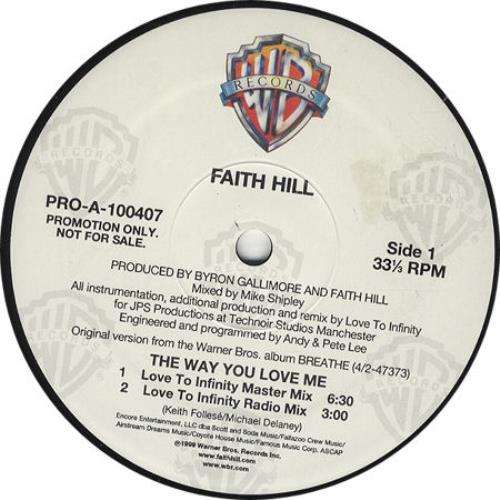 Faith Hill The Way You Love Me 12" vinyl single (12 inch record / Maxi-single) US FHI12TH168497