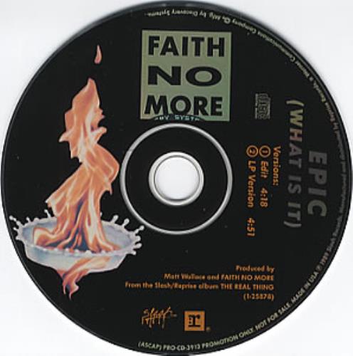 Faith No More Epic [What Is It] CD single (CD5 / 5") US FNMC5EP01106