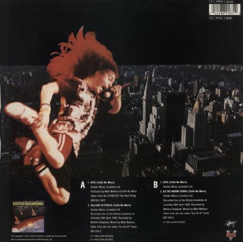 Faith No More Epic 12" vinyl single (12 inch record / Maxi-single) UK FNM12EP78112