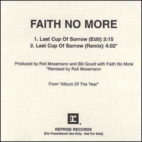 Faith No More Last Cup Of Sorrow CD single (CD5 / 5") US FNMC5LA107044