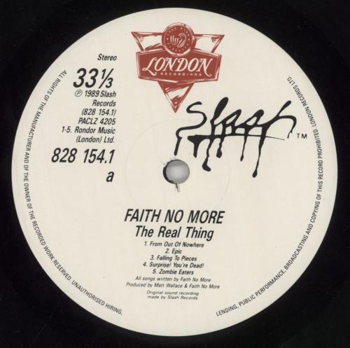 Faith No More The Real Thing - VG vinyl LP album (LP record) Dutch FNMLPTH814485