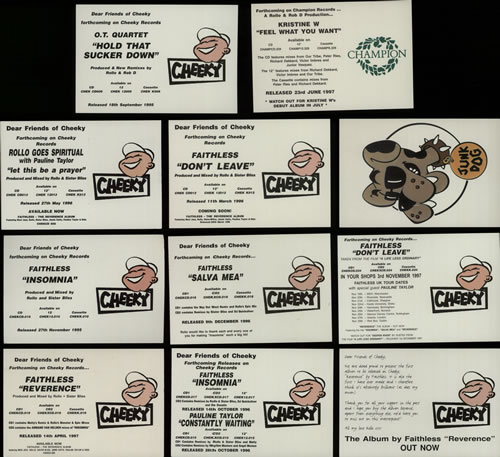 Faithless Quantity of Thirteen Postcards memorabilia UK FTLMMQU638524