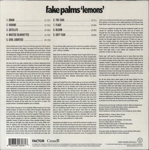 Fake Palms Lemons - Black, Green Swirl Vinyl vinyl LP album (LP record) Canadian 9LLLPLE871352