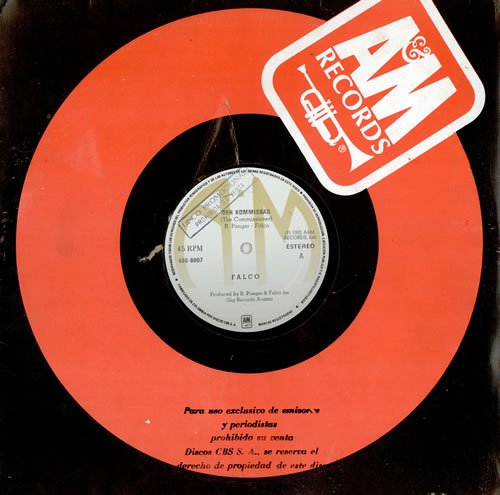 Falco Der Kommissar 12" vinyl single (12 inch record / Maxi-single) Colombian FAL12DE282215