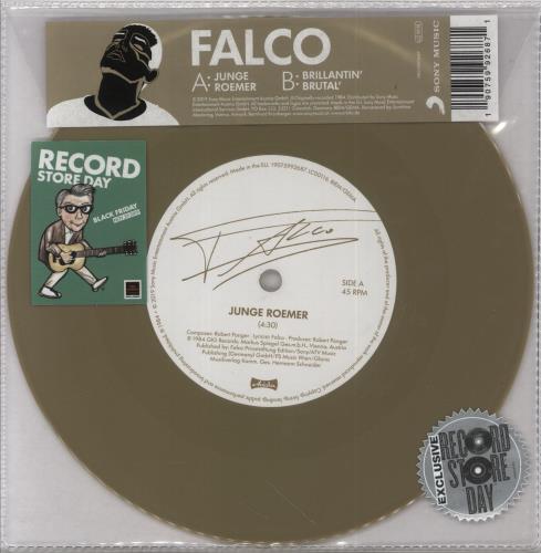 Falco Junge Roemer / Brillantin' Brutal' - RSD 2019 - Gold Vinyl 7" vinyl single (7 inch record / 45) UK FAL07JU858069