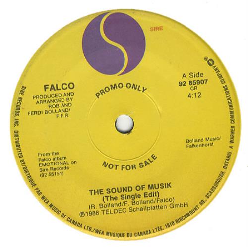 Falco The Sound Of Musik 7" vinyl single (7 inch record / 45) Canadian FAL07TH263176