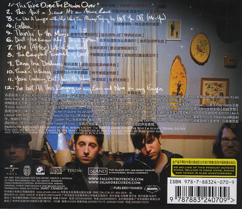 Fall Out Boy Infinity On High CD album (CDLP) Chinese FOLCDIN432160