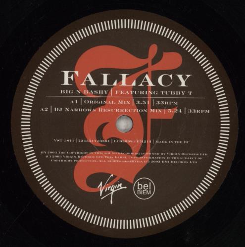 Fallacy And Fusion Big N Bashy 12" vinyl single (12 inch record / Maxi-single) UK FYU12BI855112