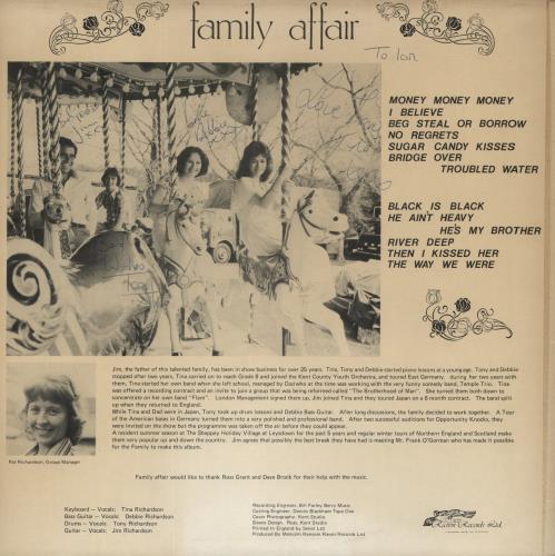 Family Affair Family Affair vinyl LP album (LP record) UK 9FPLPFA874357