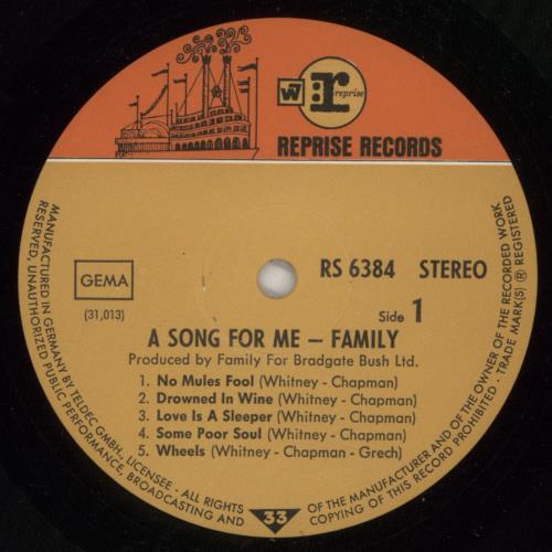 Family A Song For Me - EX vinyl LP album (LP record) German FMLLPAS873839