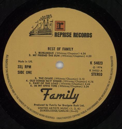 Family Best Of Family vinyl LP album (LP record) UK FMLLPBE535644