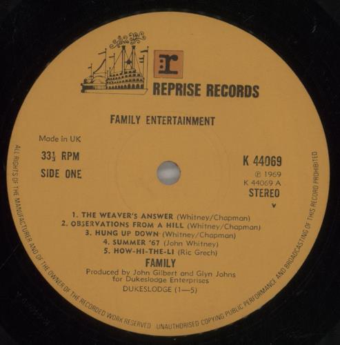 Family Family Entertainment - Tan Label vinyl LP album (LP record) UK FMLLPFA779030