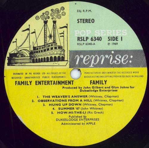 Family Family Entertainment vinyl LP album (LP record) UK FMLLPFA456784