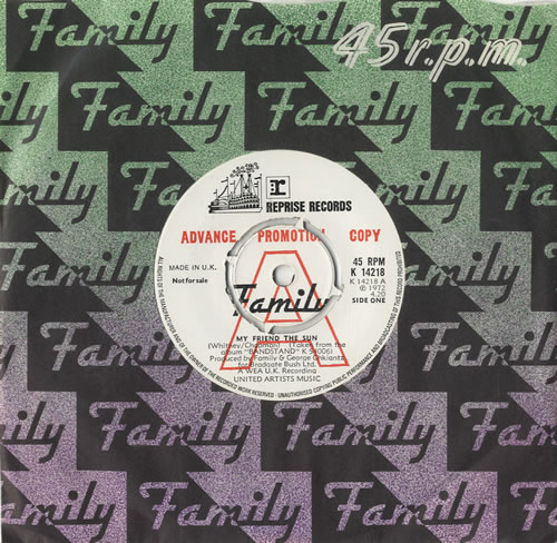 Family My Friend The Sun 7" vinyl single (7 inch record / 45) UK FML07MY116009