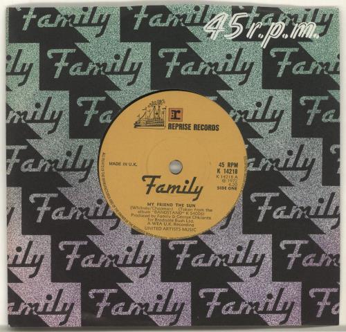 Family My Friend The Sun 7" vinyl single (7 inch record / 45) UK FML07MY615519