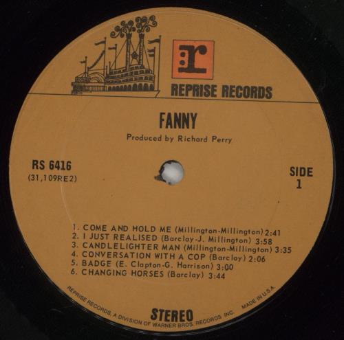 Fanny (70s) Fanny vinyl LP album (LP record) US NNFLPFA613461