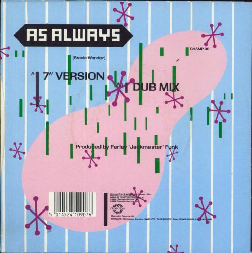 Farley Jackmaster Funk As Always 7" vinyl single (7 inch record / 45) UK FJF07AS831741