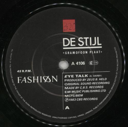 Fashion Eye Talk 7" vinyl single (7 inch record / 45) UK FS107EY605931