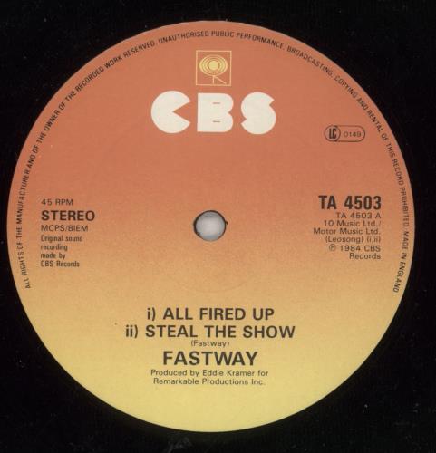 Fastway All Fired Up 12" vinyl single (12 inch record / Maxi-single) UK FSW12AL130390
