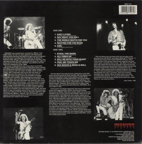 Fastway Say What You Will vinyl LP album (LP record) UK FSWLPSA872398