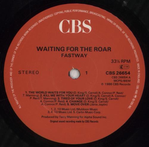 Fastway Waiting For The Roar vinyl LP album (LP record) UK FSWLPWA298795