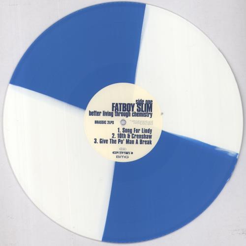 Fatboy Slim Better Living Through Chemistry - 180gm Blue & White Quarter Split Vinyl 2-LP vinyl record set (Double LP Album) UK FBS2LBE830900