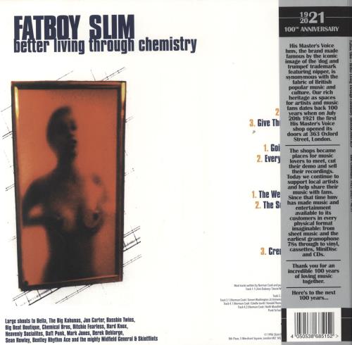 Fatboy Slim Better Living Through Chemistry - 180gm Blue & White Quarter Split Vinyl 2-LP vinyl record set (Double LP Album) UK FBS2LBE830900