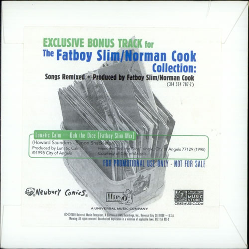 Fatboy Slim Lunatic Calm - Exclusive Bonus Track CD single (CD5 / 5") US FBSC5LU527179