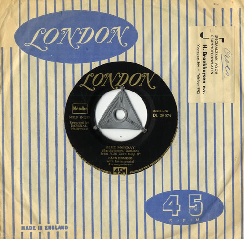 Fats Domino Blue Monday 7" vinyl single (7 inch record / 45) German FTD07BL558987