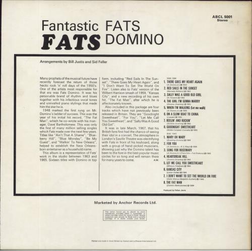 Fats Domino Fantastic Fats vinyl LP album (LP record) UK FTDLPFA821437