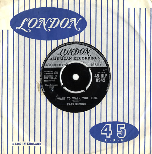Fats Domino I Want To Walk You Home 7" vinyl single (7 inch record / 45) UK FTD07IW558989