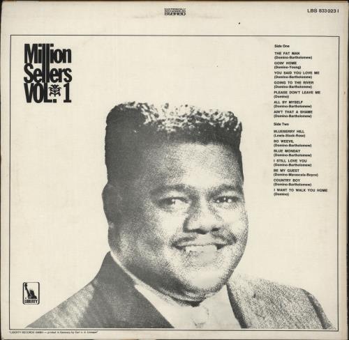 Fats Domino Million Sellers Vol. 1 vinyl LP album (LP record) German FTDLPMI745338