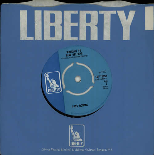 Fats Domino Walking To New Orleans 7" vinyl single (7 inch record / 45) UK FTD07WA575559