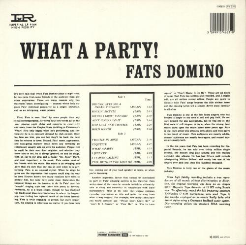 Fats Domino What A Party! - MONO vinyl LP album (LP record) French FTDLPWH719994