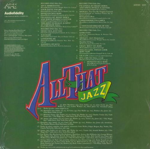 Fats Waller All That Jazz 2-LP vinyl record set (Double LP Album) UK FTW2LAL821047