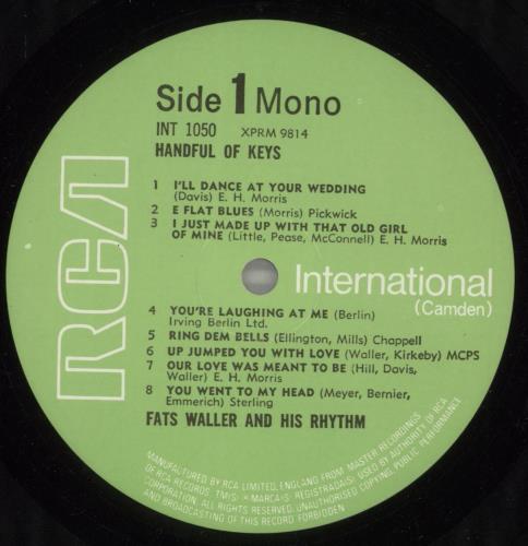 Fats Waller Handful Of Keys vinyl LP album (LP record) UK FTWLPHA331439