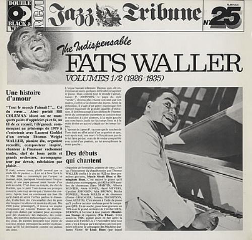 Fats Waller The Indispensable Fats Waller Volumes 1/2 - 1926-1935 2-LP vinyl record set (Double LP Album) German FTW2LTH386129