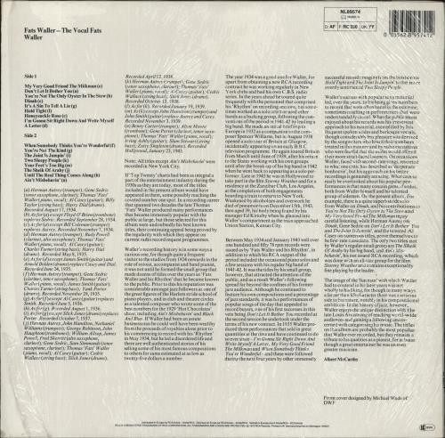 Fats Waller The Vocal Fats Waller vinyl LP album (LP record) UK FTWLPTH433998