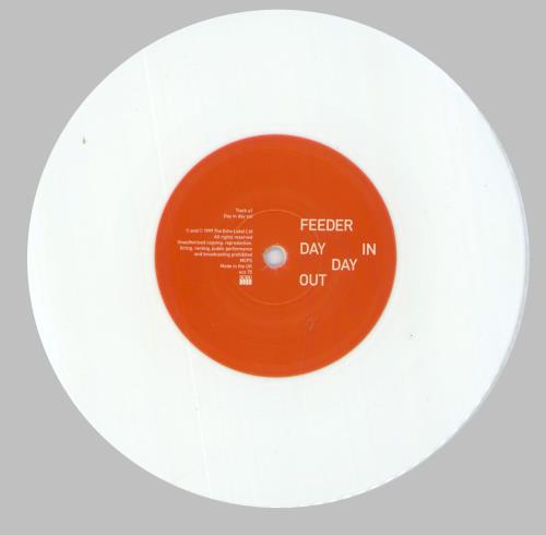 Feeder Day In Day Out - White vinyl 7" vinyl single (7 inch record / 45) UK FEE07DA239768