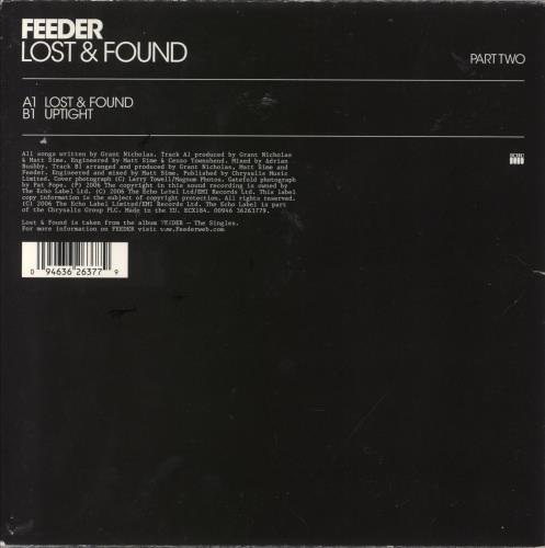 Feeder Lost And Found - Parts 1 & 2 - Autographed 7" vinyl single (7 inch record / 45) UK FEE07LO833068