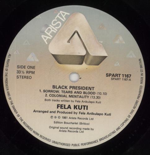 Fela Kuti Black President vinyl LP album (LP record) UK KUTLPBL595719