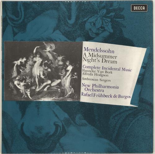 Felix Mendelssohn A Midsummer Night's Dream Complete Incidental Music vinyl LP album (LP record) UK M2BLPAM702649