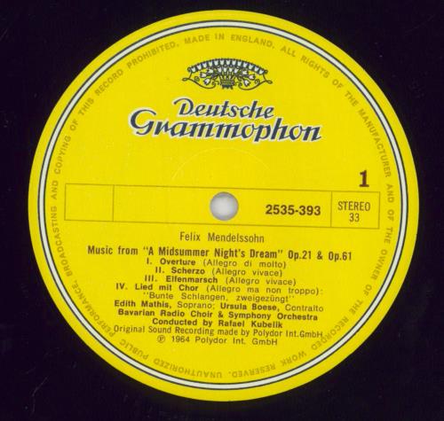 Felix Mendelssohn Mendelssohn: A Midsummer Night's Dream vinyl LP album (LP record) UK M2BLPME832872