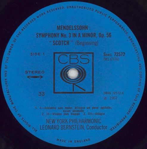 Felix Mendelssohn Mendelssohn: Scotch Symphony - Hebrides Overture vinyl LP album (LP record) UK M2BLPME856929