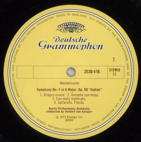 Felix Mendelssohn Symphonies Nos. 4 'Italian' & 5 'Reformation' vinyl LP album (LP record) UK M2BLPSY878196